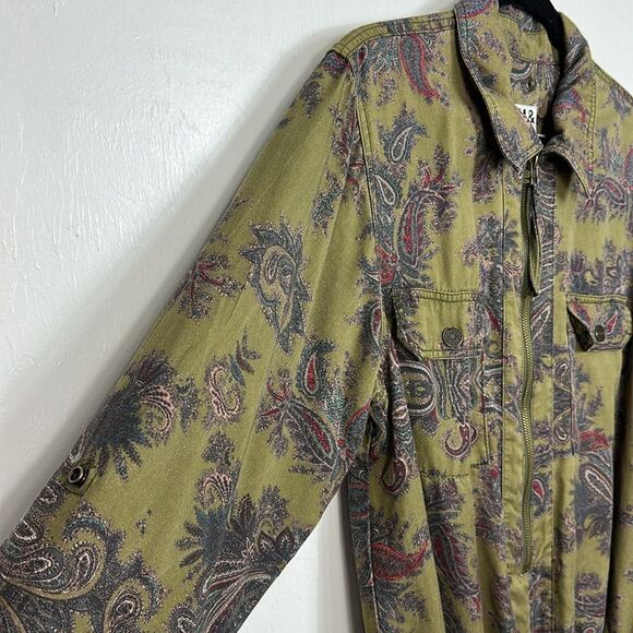 Pam & Gela Paisley Print Long Sleeve Collared Utility Romper Size L - Picture 5 of 15